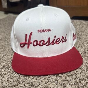 Adidas White and Red Indiana Hoosiers Hat
